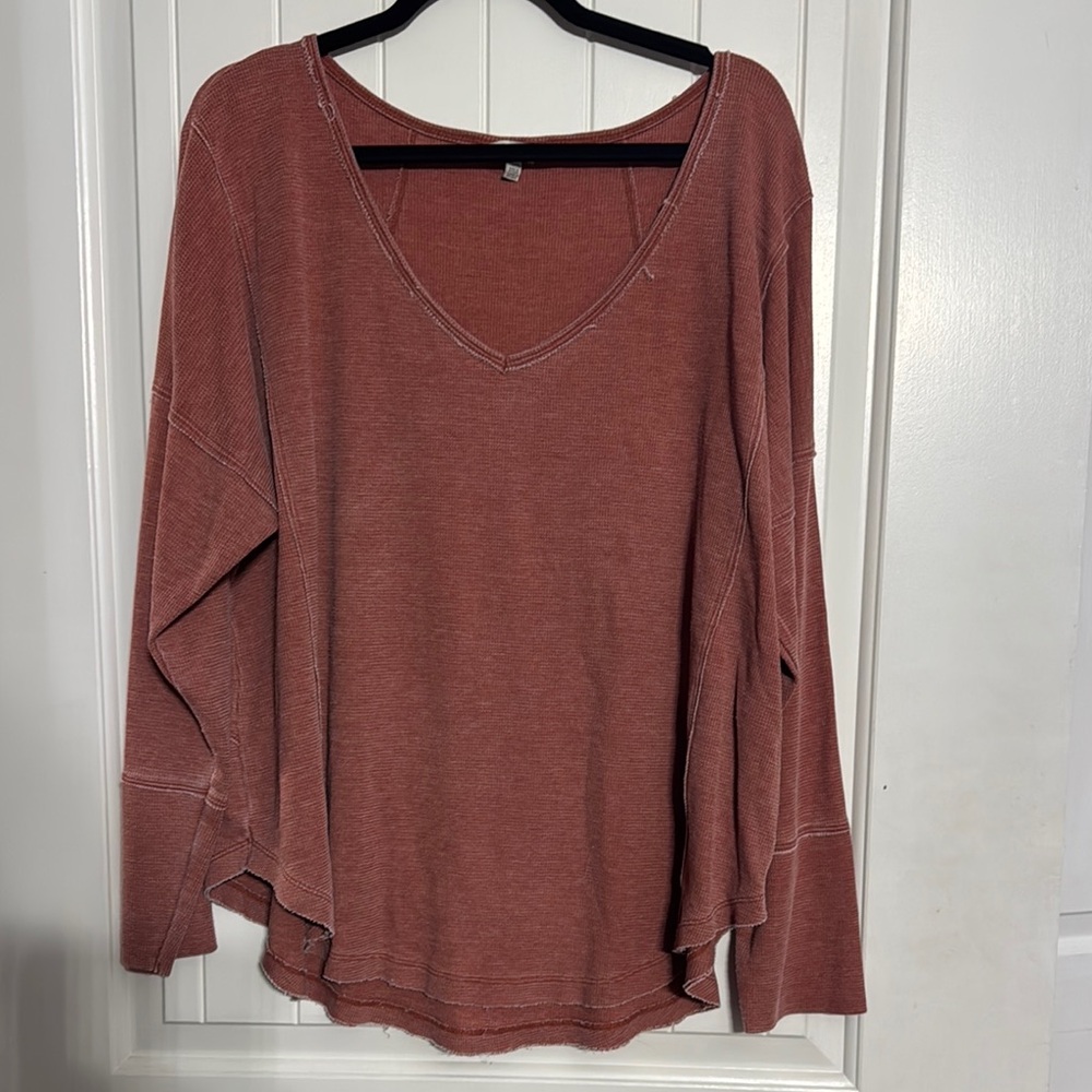 Women's V-Neck Rust Top